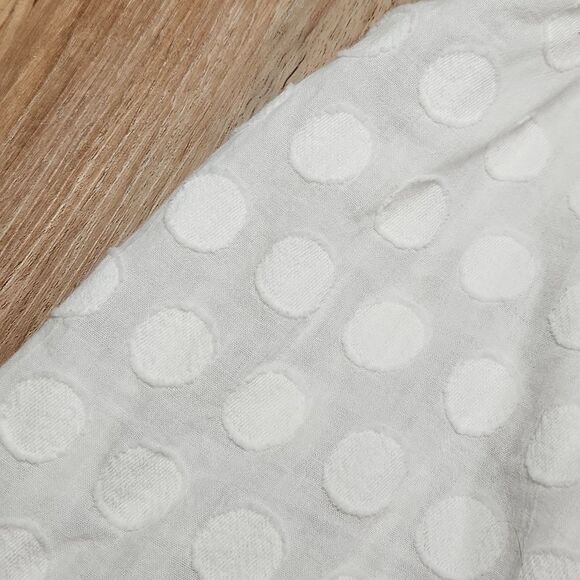 🐞Blue Sketch White Polka Dot Print Top Large - Picture 11 of 16